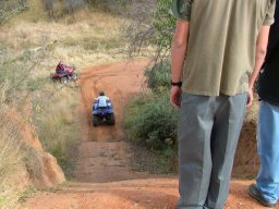 Rustler ATV on downhill