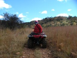 Tacha's mom on Rustler quad