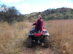 Tacha on Rustler quad