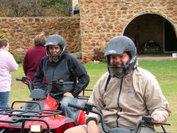 Warming up the quad bikes